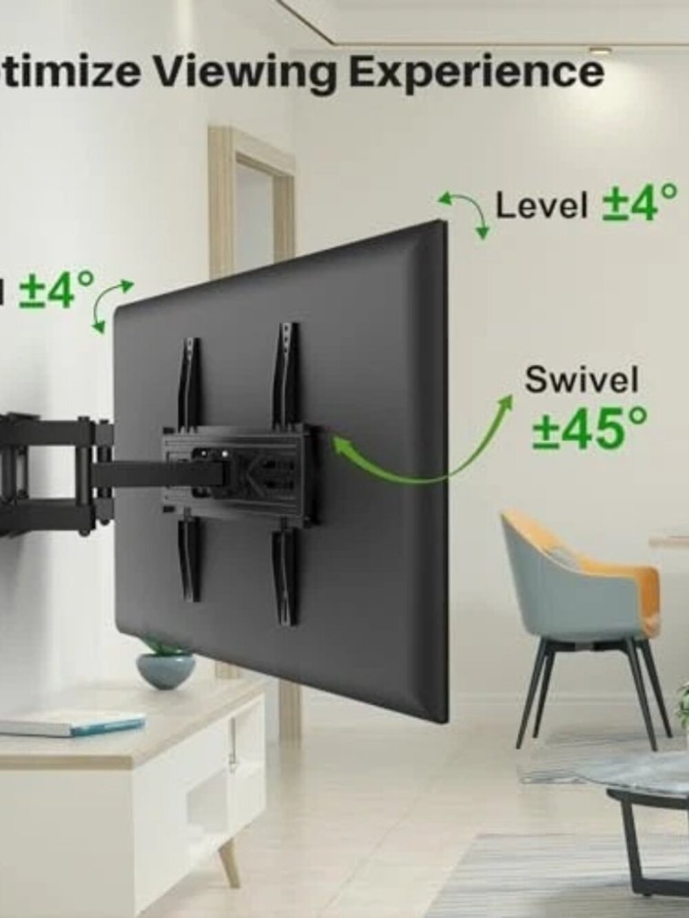 USX MOUNT Full Motion TV Wall Mount for 32-70 Inch TVs, Swivel Tilt